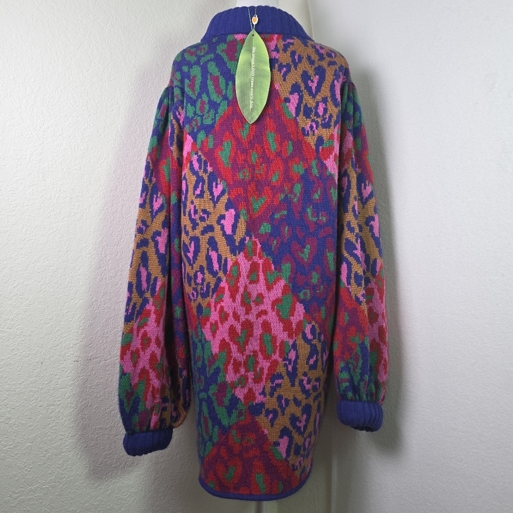 Farm Rio Mixed Leopard Pop Sweaterdress Multi Size L NWT - Picture 6 of 15